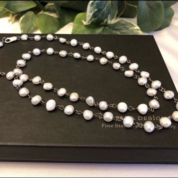 Silpada Pearl ‘Fresh Catch’ Flirty Sterling Necklace 32” - N1368 - Picture 7 of 16